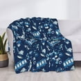 thumbnail image 3 of Yiaed Blue Bus Print Blanket Throw Blanket Soft Cozy Flannel Blanket for Home Bed Sofa Couch Chair-60"x50", 3 of 6