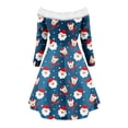 thumbnail image 3 of FcBaudy Robe à Manches Longues à Col en V Longueur Genou, Robes d'Été pour Femmes, Robes pour Femmes Robe à Manches Longues pour Femmes Robe Maxi à Imprimé à Col en V Taille Haute Robe Décontractée Robe Femme, 3 of 4