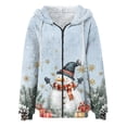 thumbnail image 5 of Women's Fashionable Casual Zippered Hooded Sweatshirt Jacket with Christmas Print and Drawstring, Furry Plush for Winter,Light Blue,S, 5 of 6