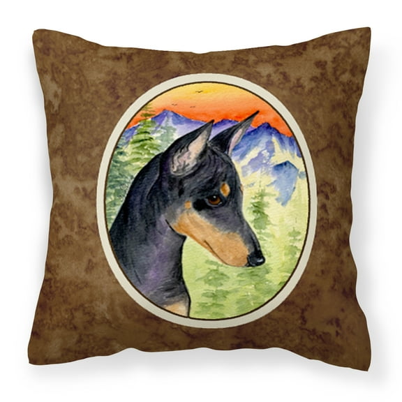 Carolines Treasures SS8425PW1414 Manchester Terrier Fabric Decorative Pillow, 14Hx14W, multicolor