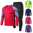 thumbnail image 2 of Nuevo uniforme de portero de fútbol adulto para hombres Esponja protectora Entrenamiento de manga larga Camiseta de fútbol de portero de fútbol Top y pantalones-Cyan-XL BmatwkZeng Bmatwe Jersey, 2 of 5
