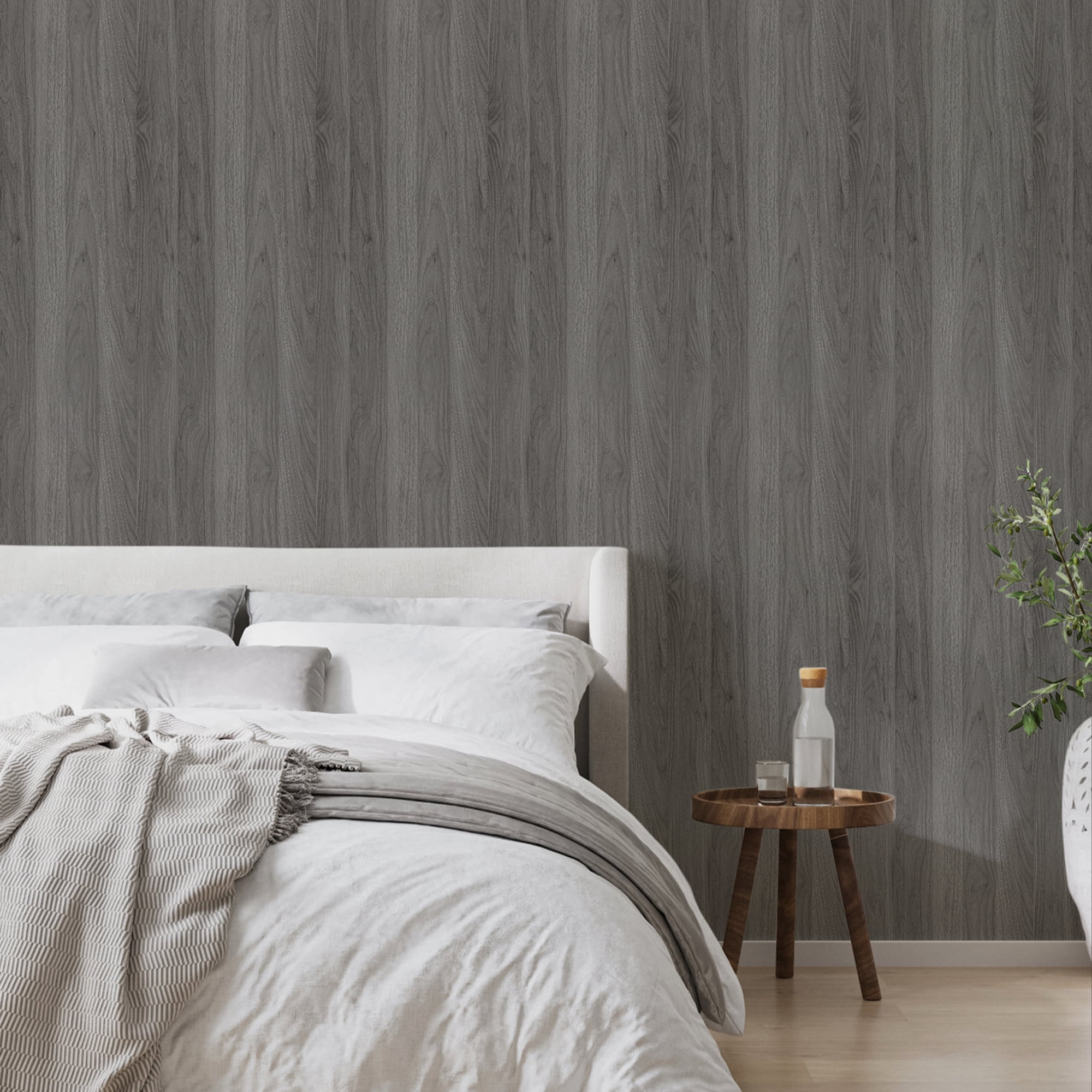UMIGGEE Gray Wood Wallpaper 15.7-in x 236-in Peel and Stick Wallpaper Wood Grain Contact Paper Removable Self-Adhesive Wood Wall Paper Film for Furniture Decoratio Home Decor Wall Covering
