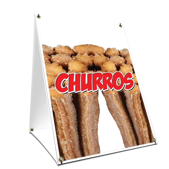 A-frame Sidewalk Churros Sign With Graphics On Each Side | 24" X 36" Print Size