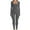 Dark Gray, variant on Spring Yoga Jumpsuits for Women,One Piece Ribbed Workout Rompers, Elastic Knit Romper for Women with Thumb Hole,Casual Solid Square Neck Long Sleeve Exercise Bodysuits for Women