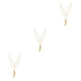 thumbnail image 2 of Collar de cadena Minnieouse Hojas Multicapa Oro Plata, 2 of 6