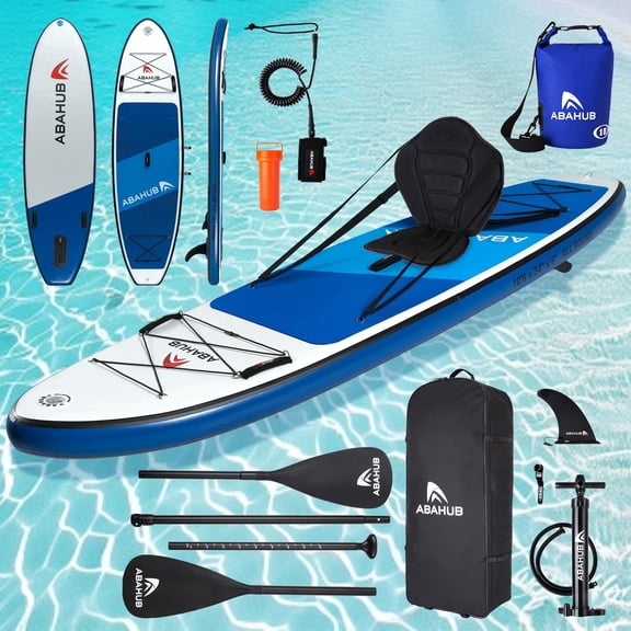 AbahubFit Inflatable SUP, Wide 10'6" x 31" iSUP, Standup Paddleboard with Adjustable SUP Kayak Paddle, for Yoga, Kayaking, Surf, Canoe, Fishing