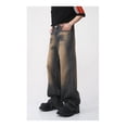 thumbnail image 3 of Men's Straight Retro Jeans Fashion Distressed Gradient Rusty Raw Edge Pants Casual Loose Texture Jeans, 3 of 3
