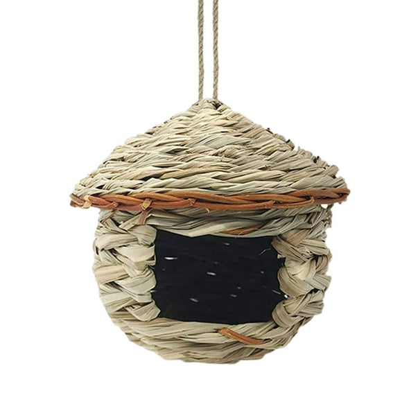 Hearth & Gear Straw Handmade Woven Gourd Bird Gardening Decoration Pet Bird Straw Bird Hole Humming for outside Birdhouses for Outdoors Hanging Large Looker Products Super Sparrow Cover Entrance
