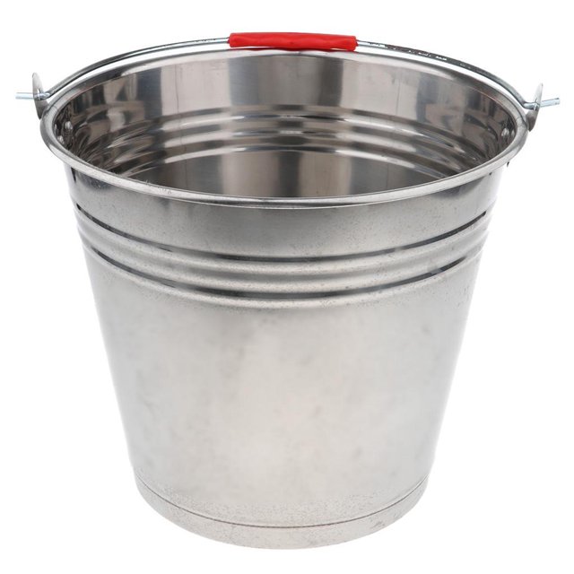Eigraketly Cubitera grande de acero inoxidable resistente para agua/leche/hielo Kits de desorden para acampar Plata 12L 32cm
