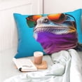 thumbnail image 4 of Goofa Lizard With Sunglasses Colorful Print Plush Throw Pillow Case, Soft Velvet with Hidden Zipper, Decorative Cushion Cover for Sofa, Bed, Car, and Home Décor-14"x20", 4 of 6