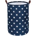 thumbnail image 1 of Bolsa de almacenamiento grande de 20", cesto para ropa sucia con cordón, bolsa de lavandería plegable, cesto para ropa sucia plegable de gran capacidad (azul estrella, grande), 1 of 5