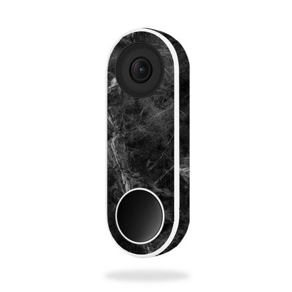 MightySkins NEHEL-Black Marble Skin for Nest Hello Video Doorbell - Black Marble