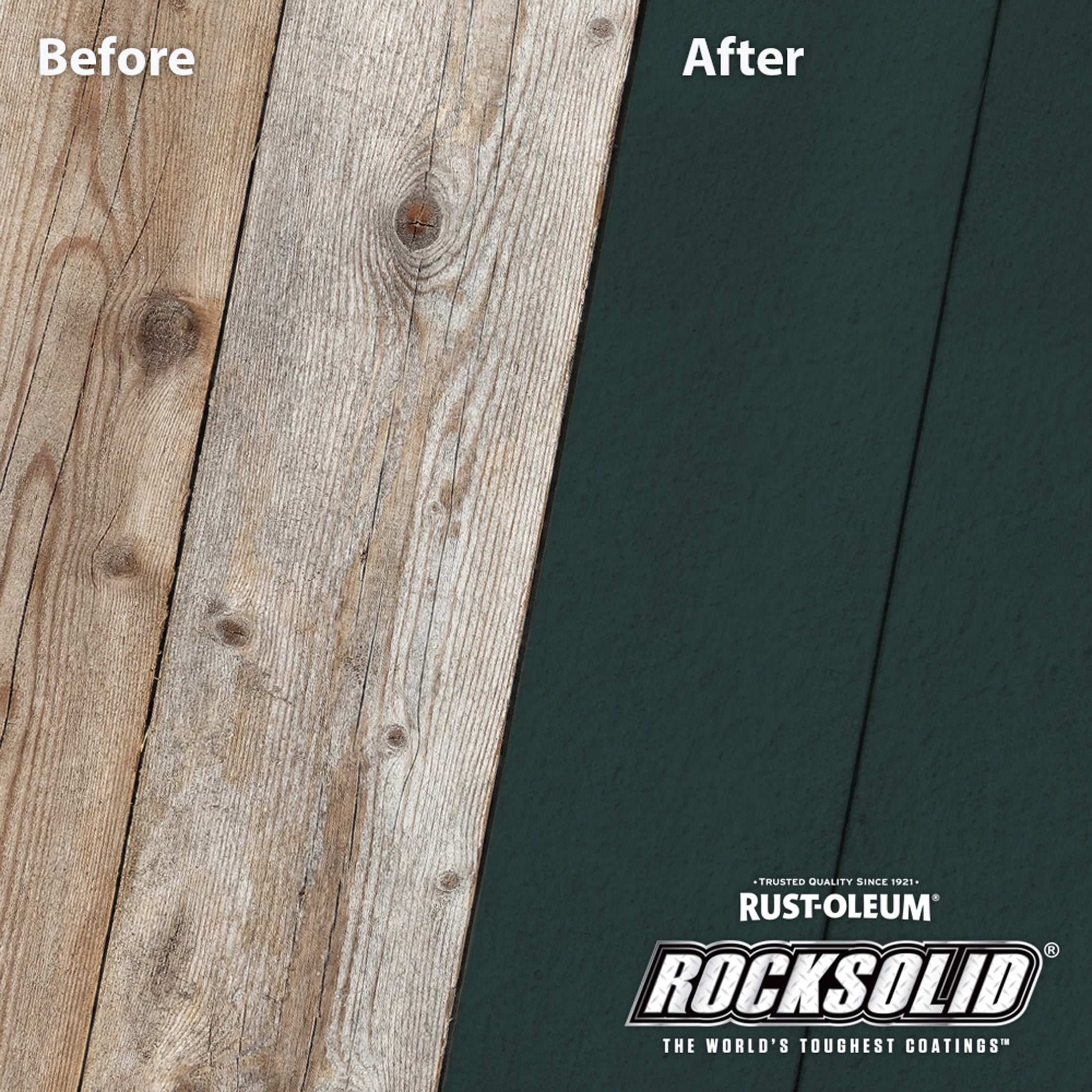Charleston Green, Rust-Oleum RockSolid 6X Exterior Wood Deck Coat-319627T, Gallon