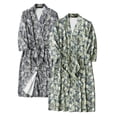 thumbnail image 5 of Women's Robes Women's Knit Robe Vacation Tree Printed Bathrobe V Neck Short Sleeve SPA Hot Tub Bath Knee Length Kimono Robe M, 5 of 5