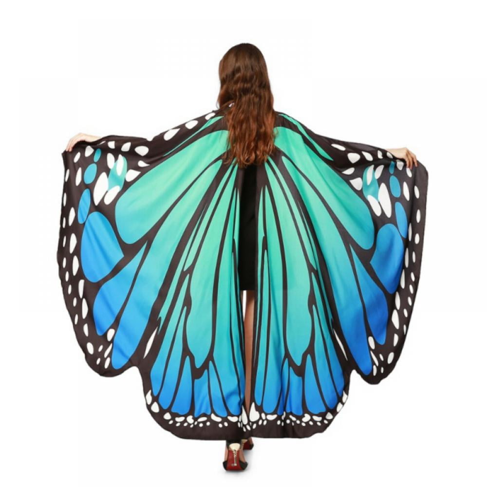 Butterfly Wings Costumes for Women,Butterfly Wings Shawl Halloween Costume Festival Rave Ladies Dress 