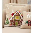 thumbnail image 4 of Fennco Styles Holiday Gingerbread House Cotton Throw Pillow 18" W x 18" L - Natural Festive Cushion for Christmas Décor, Couch, Living Room, Bedroom Décor and Special Occasion, 4 of 4