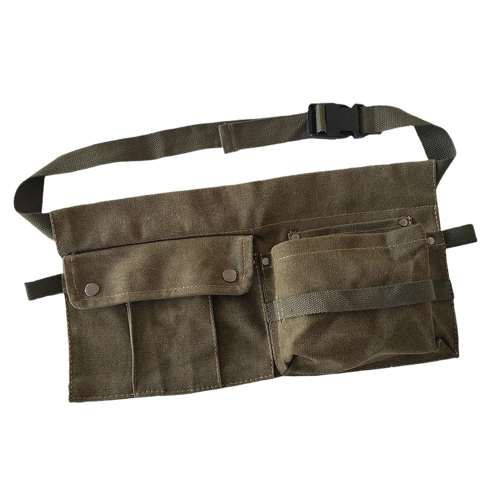 colaxi Tool Waist Bag Portable Tool Bag Large Capacity Canvas Waist Pocket Belt Waist Bag Tools Organizer for Electricians Builders Green