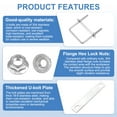 thumbnail image 3 of Uxcell M8 3 Inch Inner Wide Square U Bolts, 4-5/16 Inch Length 304 Stainless Steel U-Bolts with Flange Hexagon Nuts, Frame Plates for Trailer, Automotive, (75mm W x 110mm L), 3 of 6