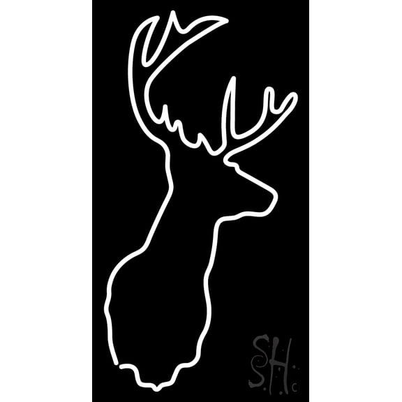Deer LED Neon Sign 37" Tall x 20" Wide - inches Black Square Cut Acrylic Backing, with Dimmer - Premium built indoor Sign for Club, Home décor, Event, Workshop, Storefront.