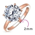 thumbnail image 4 of Bling Jewelry Womens 3CT CZ Brilliant Cut Solitaire Engagement Ring Rose Gold Plated Sterling Silver, 4 of 6