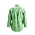 thumbnail image 5 of ClodeEU Women's Plaid V Neck Long Sleeve Shirt, Casual Loose Henley Blouse Tops ,Women's Plus M, 5 of 7