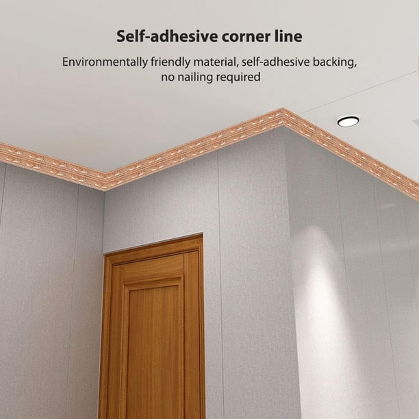 Tira adhesiva de espuma para borde de pared, borde autoadhesivo de línea de cintura de esquina (cobre)