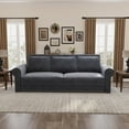 thumbnail image 4 of Chesterfield Sofa,93.7" King Pull Out Sofa Bed,3-in-1 Velvet Convertible Sleeper Sofa with Nailhead Trim & Rolled Arm,Multi-Functional Sofa Bed for Living Room,Bedroom,Grey, 4 of 9