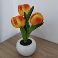 thumbnail image 4 of LINLIN Tulip Lamp, Simulation Tulip Night Light with Ceramic, Romantic Bedside Atmosphere Lamps LED Table Lamp Battery Powered for Bedroom Living Room Wedding Decoration and DIY Decor, Gift Idea, 4 of 5