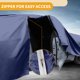 thumbnail image 4 of Cubierta de Automóvil Universal Impermeable para Todo Clima Protección Exterior Completa Anti-UV Sol Lluvia Azul Marino 177" a 190", 4 of 5