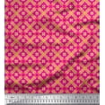 thumbnail image 1 of Soimoi Satin Silk Fabric Check & Moroccan Ethnic Print Fabric by the Yard 42 Inch Wide, 1 of 3
