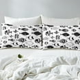 thumbnail image 3 of Erosebridal Cartoon Fish Duvet Cover Twin Size Cute Ocean Fish Bedding Set Black White Geometric Stripe Comforter Cover Set Sea Animal Underwater World Bedspread Cover,(No Comforter), 3 of 6