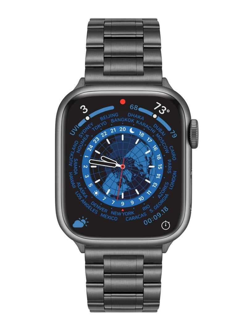 WITHit Black Stainless Steel Link Band for the Apple Watch®, Fits