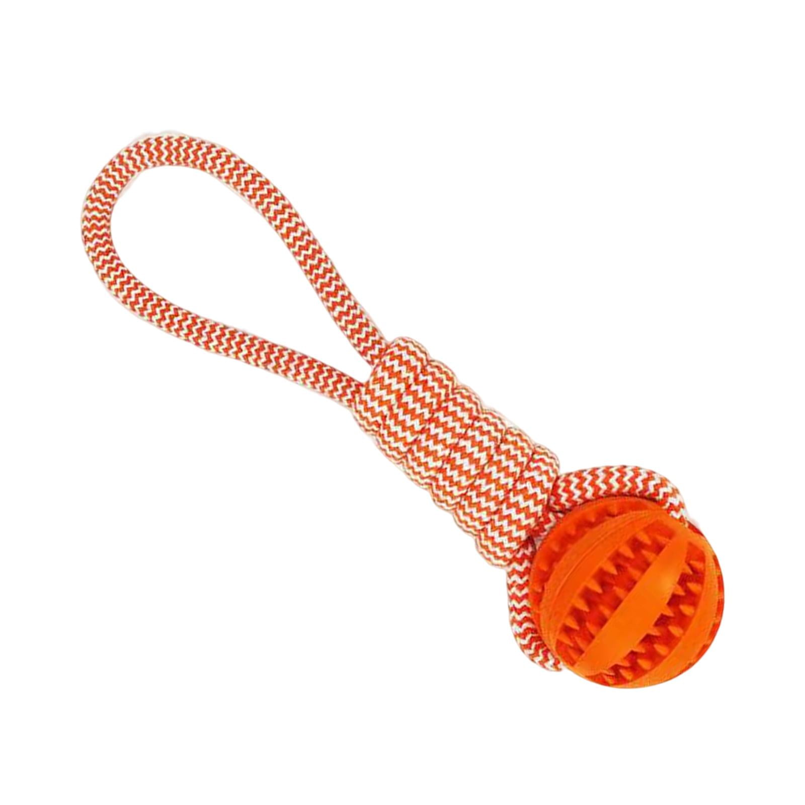 Runquan 2xDog Ball with Rope Interactive Dog Toy for Puzzle Feeders Dog Rope Toy Orange 2 Pcs Walmart