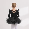 thumbnail image 2 of ‌LYMAYTER Toddler Girls 2PC Ballet Leotards Suit Long Sleeve Tutu Set Ballerina with Glitter Skirt 3-11Y, 2 of 8