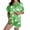 08-Green, variant on IWRICH Pajama for Women Short Sleeve Button down Tops and Shorts Satin Pjs 2 Piece Soft Sleepwear Loungewear Set 09-Gold XL