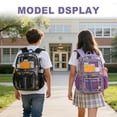 thumbnail image 4 of DAKIMOE Clear Backpack for School - 17 inch Large Heavy Duty Stadium Approved Clear Bookbag, See Through PVC Transparent Backpacks for Travel College Work, Purple, 4 of 8