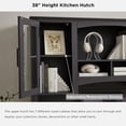 thumbnail image 6 of T4TREAM Executive Desk with Hutch, Farmhouse Office Desk with Charging Station & Wood Bookshelf Drawers and Storage Cabinet, Black, 6 of 7