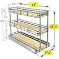 thumbnail image 4 of LYNK PROFESSIONAL® Elite™ Pull Out Cabinet Organizer - 6”x21” - Sliding Spice, Bottle Storage - Narrow Slide Out Drawers for Kitchen Cabinets,- Lifetime Ltd Warranty, Wood and Chrome, 4 of 7