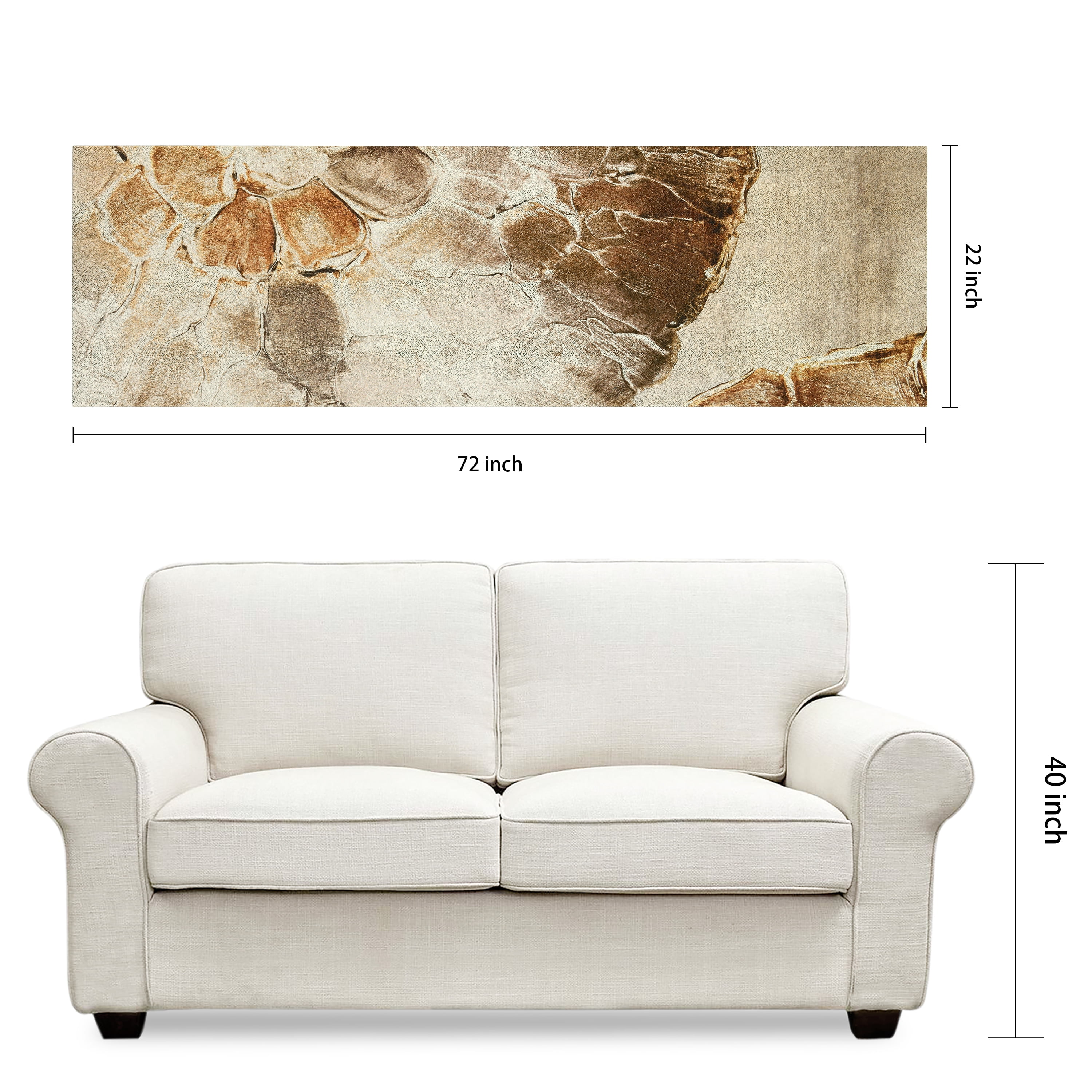 "Golden Layers II" Abstract artwork Rendered on Gold Shagreen Wrapped Canvas Wall Art, sized 72"x22"