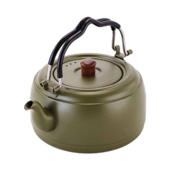 deevoka Tea Kettle 1L with Anti Scald Handle Coffee Pot for Campfire Picnic Stovetop Green