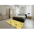 thumbnail image 5 of Ahgly Company Machine Washable Indoor Rectangle Transitional Bold Yellow Area Rugs, 6' x 9', 5 of 7
