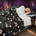 thumbnail image 4 of Homewish Wild Moth Bed Sheets, Green Leaves Full Size Sheets, Moon Print Decor, 4 Pieces, 1 Flat Sheet, 1 Fitted Sheet and 2 Pillowcases, 4 of 6