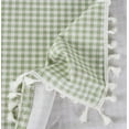 thumbnail image 4 of Fennco Styles Gingham Check Tassel Cotton Blend 55 x 80 Inch Tablecloth - Green Table Cover for Banquets, Holiday, Special Events, Outdoor and Home Décor, 4 of 4