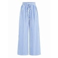 thumbnail image 3 of Womens Pants Elastic Waist Light-Weight Palazzo Pants for Women Casual Lounge Wide Leg Pants Woman Blue XXL, 3 of 9