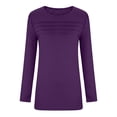 thumbnail image 5 of Women's Scoop Neck Short Sleeve Pleated Front Blouse Tunic Top Plus Size, 5 of 6
