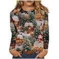 thumbnail image 2 of Holiday Gifts! Titcea Christmas Tops for Women 2024 Long Sleeve Crewneck Fashion Xmas Print Cute Pullover Sweaters 2024 Loose Comfort Lightweight Casual Tops, 2 of 5