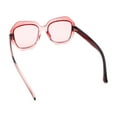 thumbnail image 7 of Womens Oversized Dimensional Thick Rectangle Retro Fashion Plastic Sunglasses [All Burgundy], 7 of 7
