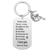 To My Love Keyring Trendy Wife Husband Friend Keychain I Love You Valentines Anniversary Gifts Heart Key Chain for Lover