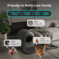 thumbnail image 5 of HHOLOVE TYPro Self-Cleaning Automatic Hands-Free Smart Robot Cat Litter Box with Litter Mat, Waste Bags, and Deodorizer, Black, 5 of 11
