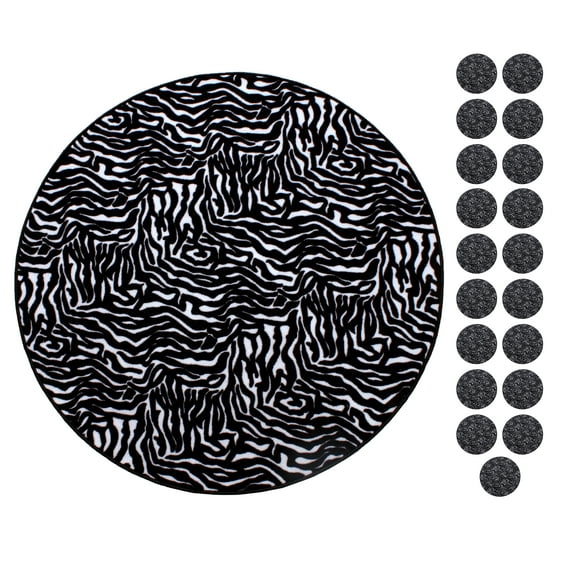 Furnish My Place Zebra Migrant Beauty Area Rug, Animal Print Area Rug, Indoor Rug, Pet-Friendly Rug, Home Decor Rug, Perfect for Living Room, 3' Round - Set of 20